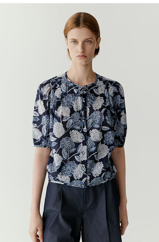 【高品质私服】【IC抗皱全棉印花布短袖花式上衣】绣球花印花，绽放艺术之美G1315-CC【无标出货 介意慎拍】 商品图8