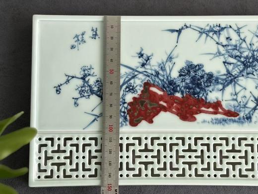 【家有好器】景德镇青花釉里红手绘花中君子带壶承三才盖碗《梅兰竹菊》 商品图6