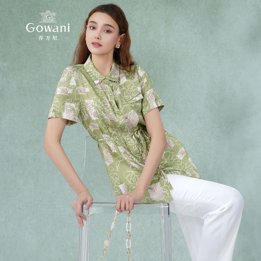 乔万尼真丝衬衫女夏新品重磅桑蚕丝16mm短袖上衣ET2C233 商品图1