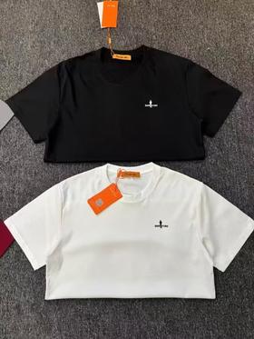 比音勒芬男装专柜正品 2025新款黑色圆领速干弹性抗皱休闲短袖T恤