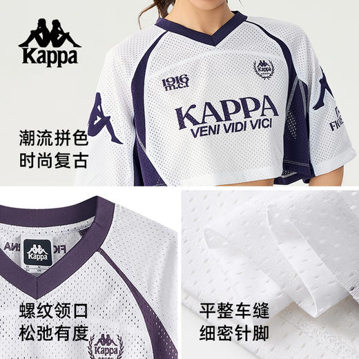 Kappa卡帕背靠背夏季2025新款运动短袖女透气短款t恤休闲宽松上衣KPDJBTD95 商品图2