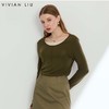 VIVIAN LIU薇薇安刘V2526301春女装新款时尚圆领拼色打底毛衫 商品缩略图0