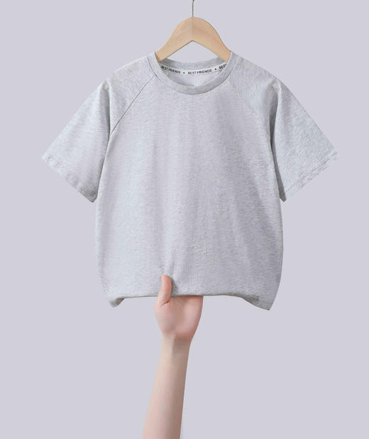 【110-160】男女童夏款插肩袖短袖T恤100%棉 商品图6