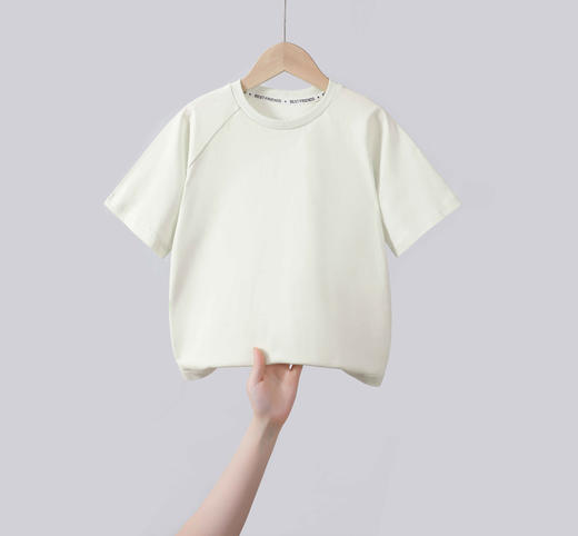 【110-160】男女童夏款插肩袖短袖T恤100%棉 商品图1