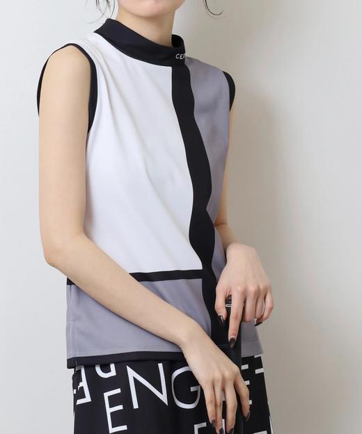 CECIL MCBEE 高尔夫 女士 彩色块撞色拼接无袖小高领T恤 商品图9