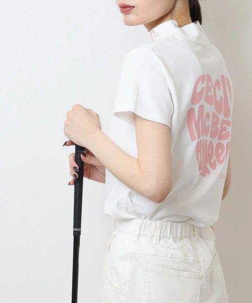 CECIL McBEE green 高尔夫女士 爱心字母印花半高领短袖 宽松百搭T恤 商品图2