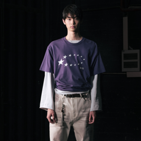 GOODBAI 916 满天星印花圆领oversize短袖T恤