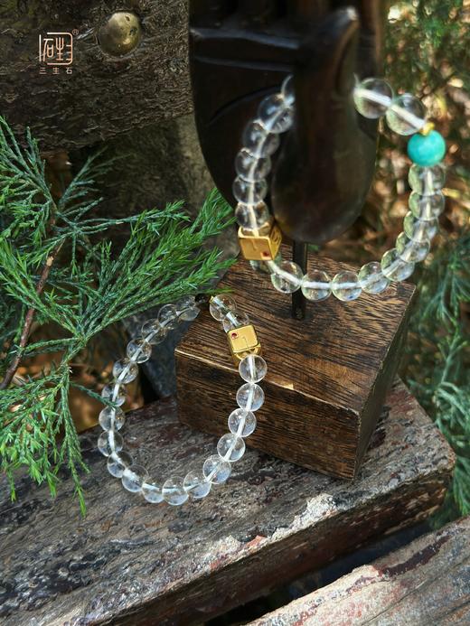 三生无限红宝石白水晶能量手链 商品图2