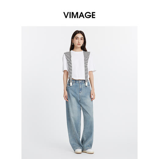 VIMAGE纬漫纪新款显瘦短款T恤上衣女V1802402 商品图0