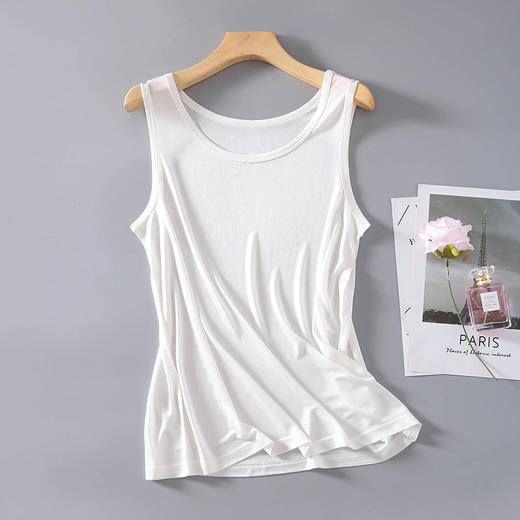 丁摩高档桑蚕丝男士背心真丝宽松夏季无袖内衣大码针织上衣宽肩AL004 商品图5