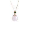 【天然正品】AU750玫瑰金镶钻镶天然糯冰种约12.6MM紫罗兰圆珠翡翠吊坠项链220325AH04 现售价：2480 商品缩略图0