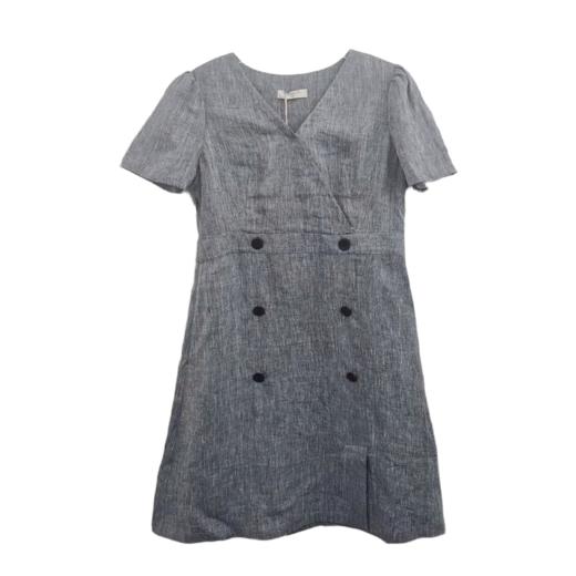 VIVIAN LIU薇薇安刘R2434110女装新款时尚V领短款短袖收腰连衣裙 商品图4