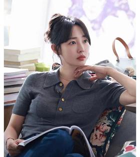 圣罗兰同款POLO小兜羊毛天丝衫