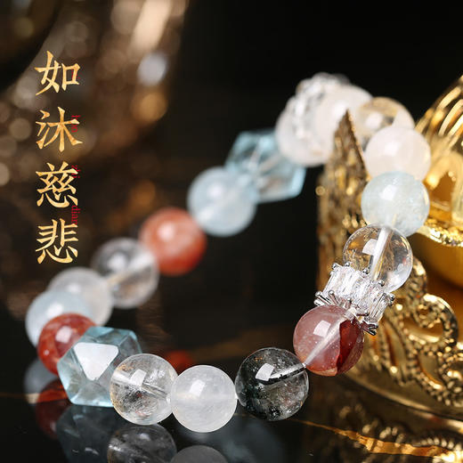 【新品】灵机生活馆白水晶配托帕石糖八菱手链生日送礼送朋友 商品图1