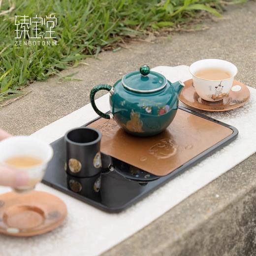 臻宝堂铜杯托纯手工雕刻吉祥茶托隔热防滑杯垫家用功夫茶具零配件吉祥杯托 商品图4