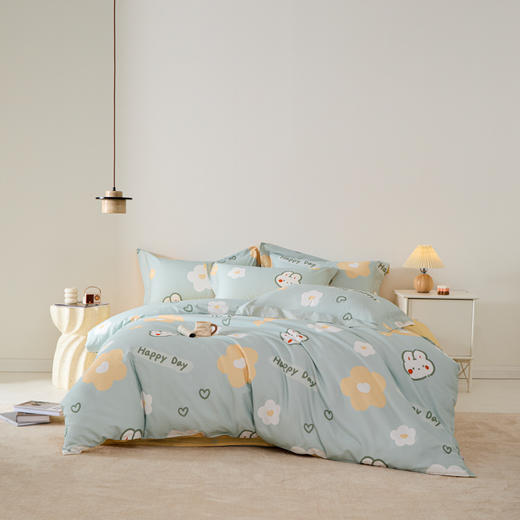 多喜爱/美眠康 100%全棉新疆斜纹印花四件套 杏花语/你好夏天/紫丁花开/粉枝蔓雨 商品图2