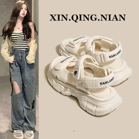 雀说 运动老爹凉鞋女休闲罗马沙滩鞋FJ29183