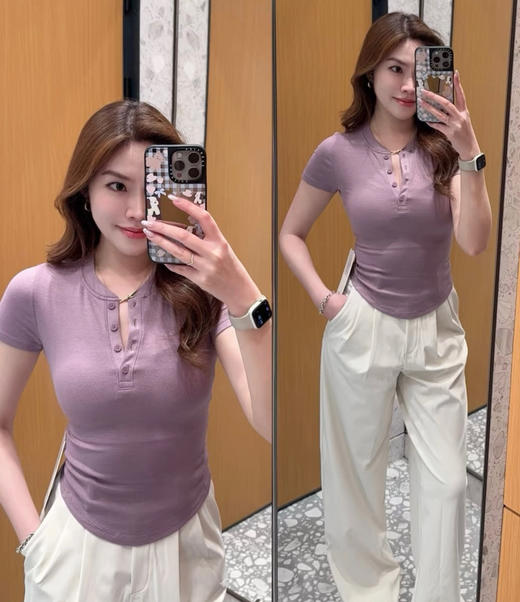 纯原 LuluHold Tight女士亨利短袖T恤042201 商品图0