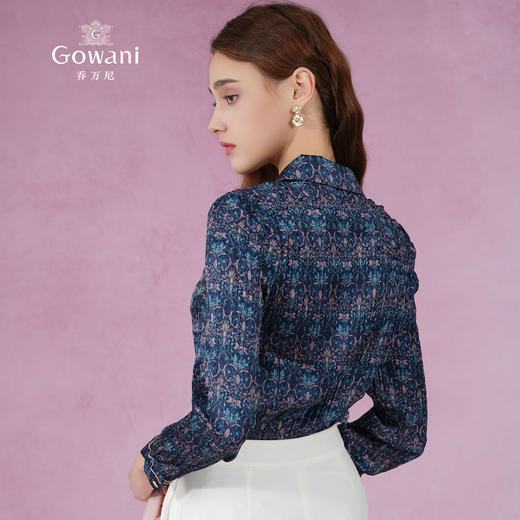 乔万尼新款衬衫长袖压褶设计显瘦EM2C877 商品图4