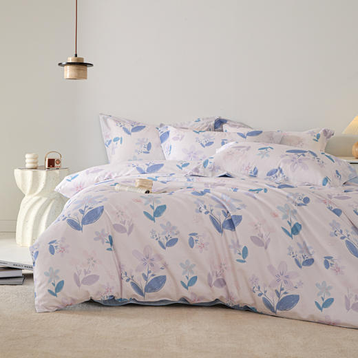 多喜爱/美眠康 100%全棉新疆斜纹印花四件套 杏花语/你好夏天/紫丁花开/粉枝蔓雨 商品图6