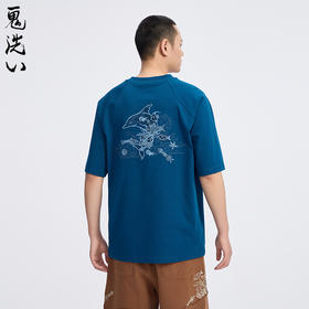 ONIARAI/鬼洗25春夏新品泥棒蓝微笑天使绣花短袖T恤男式 25NOB35