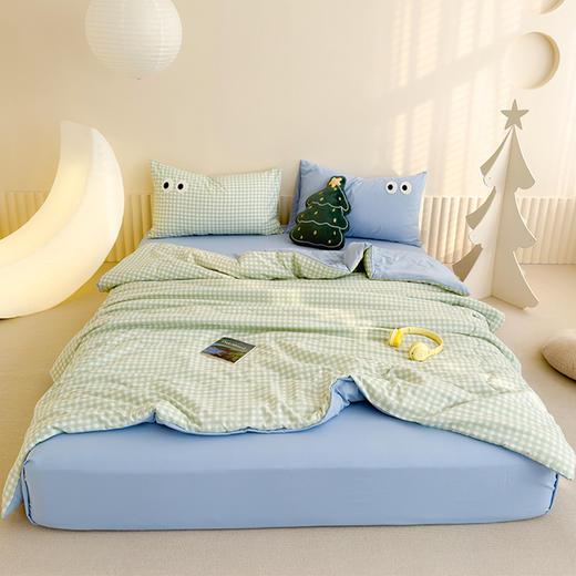 ³【匹鲁家夏被三件套/四件套】夏被+床单+枕套 水洗棉面料 可水洗机洗 XN03-CRMM-PL 商品图10