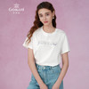 乔万尼短袖t恤女新款爆款烫钻纯棉白色正肩EM2C845 商品缩略图1