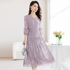 QS-82599120【真丝顺纡绣花】轻奢显瘦真丝连衣裙夏季桑蚕丝中长连衣裙女9120 商品缩略图2