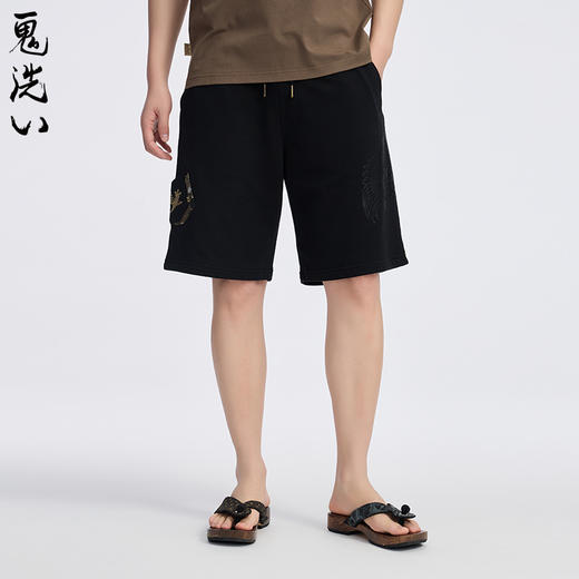 ONIARAI/鬼洗25春夏新品泥棒蓝宝船绘绣花针织短裤男式 N540170 商品图1