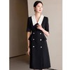 IWY/气质名媛黑色小香风拼接西装连衣裙女短袖双排扣中长裙25Q767 商品缩略图1