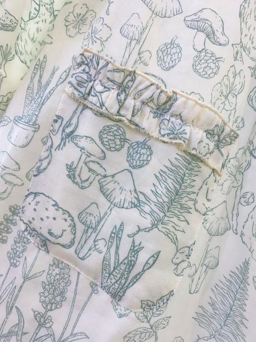 -松植屋女款藤蔓长袖纱布睡裙100%棉，双层柔纱软亲肤，越洗越软，夏季吸汗透气，长度过膝 商品图5