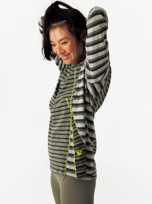 CryingCenter 条纹拼接撞色弹力运动休闲针织长袖T恤 哭喊中心 商品图4