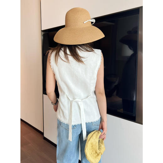 2504401    复古优雅 亚麻马甲 花边装饰 商品图4