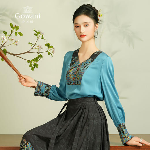 乔万尼真丝衬衫新中式古典设计感EM2C902 商品图1