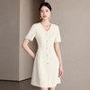 IWY/米色连衣裙女简约高级感气质显瘦裙子重要场合职业连身裙夏25Q751 商品缩略图0