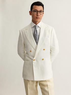 Cesare Attolini 白色亚麻单西