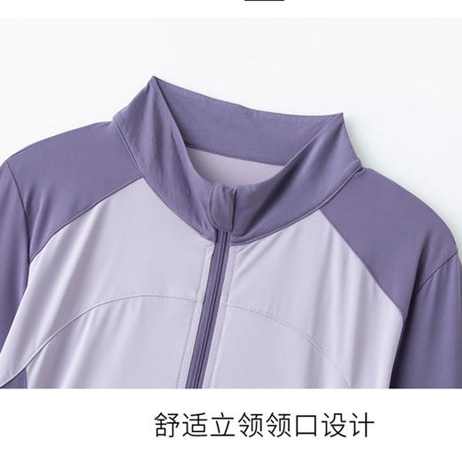 半身缘女装 夏季显瘦薄款透气防紫外线立领拼色冰丝护手防晒衣252113U08513497 商品图3
