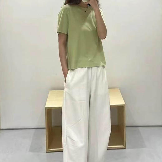 洛诗琳20938夏季新款80支兰精莫代尔纯色百搭圆领显瘦T恤24094 商品图2