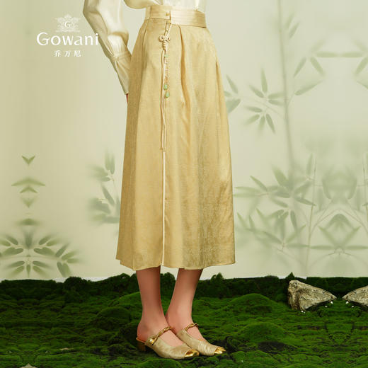 乔万尼真丝半身裙15.5mm提花国风新中式设计半裙EM2D821 商品图2