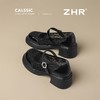 ZHR黑色玛丽珍女款2025新款法式粗跟单鞋夏季厚底透气网纱乐福鞋 商品缩略图0