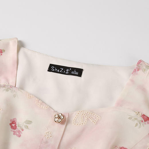 奢姿大码女装2025夏季减龄印花方领连衣裙胖妹妹绣花设计时尚裙子9952869756 商品图2