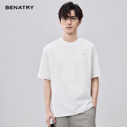 贝纳川特殊面料定制小标款圆领短袖T恤ECF214008 商品图8