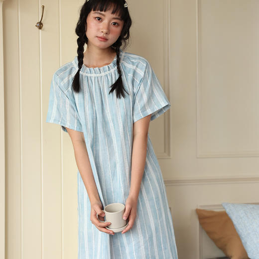 【2026夏季】纯棉纱・花苞睡裙 蕾丝印花短袖家居服 宽松日系亲肤透气外穿睡衣 商品图2