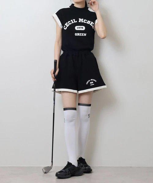 CECIL McBEE green 高尔夫女士 字母印花无袖卫衣短袖 运动背心 商品图2