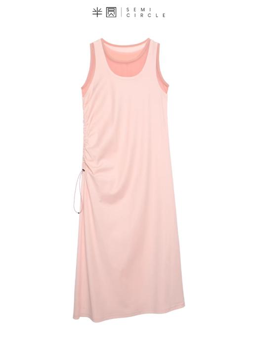 半圆/D24201065/浅粉假两件无袖连衣裙 商品图4