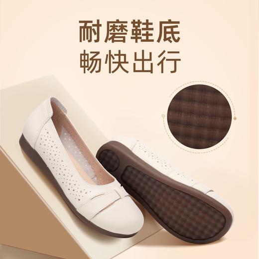 信诺真皮软底镂空浅口舒适皮鞋中老年新款妈妈单鞋拇外翻低帮女鞋5C5998-3 商品图3