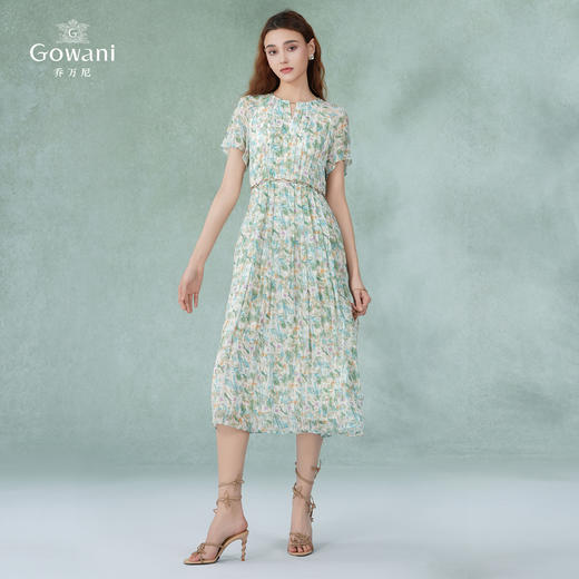 乔万尼100%桑蚕丝连衣裙夏新品法式设计EM2E836 商品图3