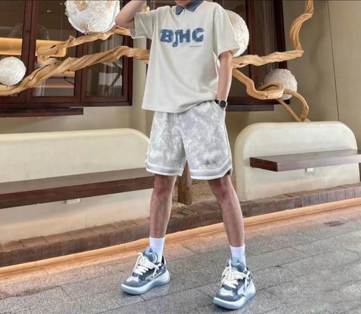 扎染小logo刺绣美式织带短裤 商品图2