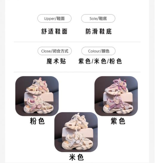 🌷欢乐童年，岁愿相伴【儿童夏季包头魔术贴重工透气沙滩运动鞋602🌵】 💕岁愿潮流童鞋属于岁愿品牌童鞋家族潮童板块童鞋，🌟 除了良好的品质保证 商品图4