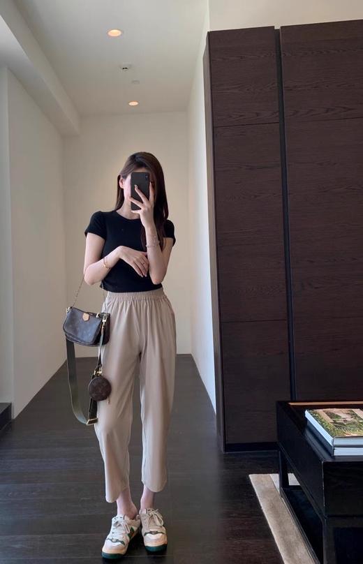 直发【2276】lu家柜上款轻薄透气高腰九分直筒休闲裤 商品图3